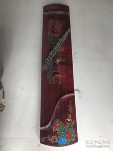 解放后,古筝,铜木,手工绘制五彩图,21根弦,声音好听,清脆悦耳zjx尺寸如图 运费自理